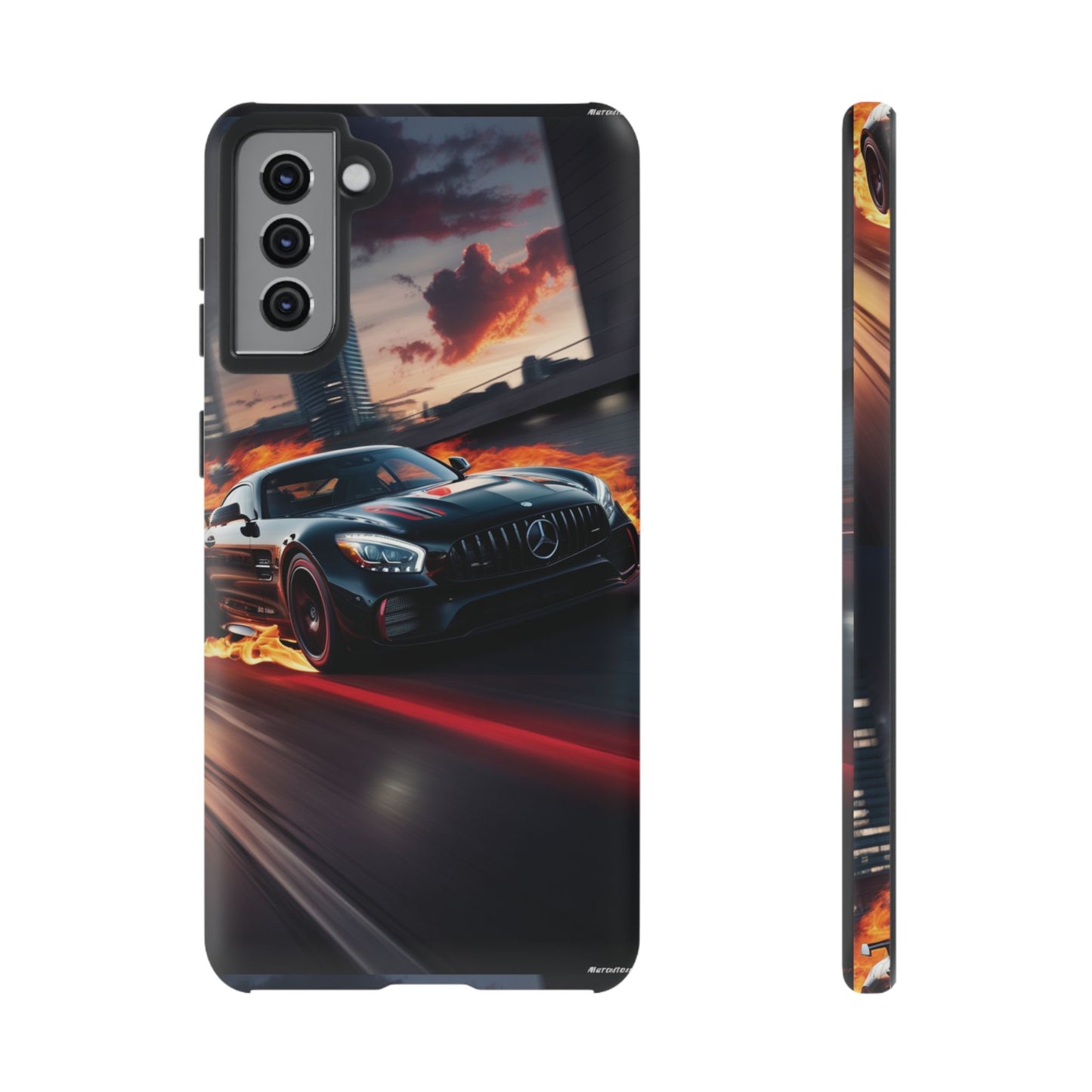 Phone Cases - Mercedes AMG in Urban Flames Design