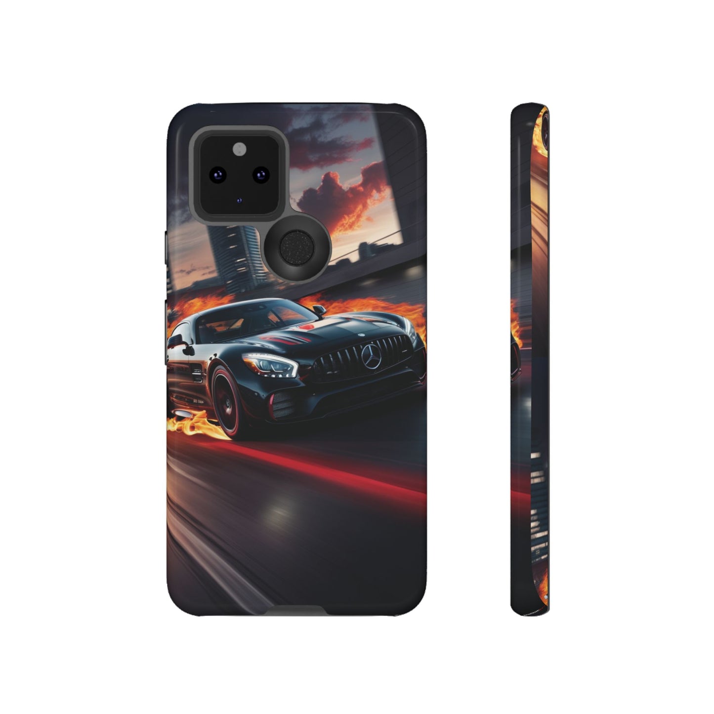 Phone Cases - Mercedes AMG in Urban Flames Design