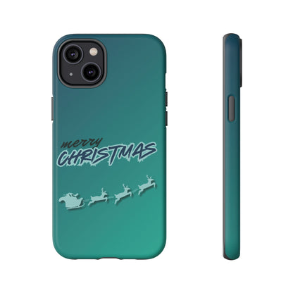 Phone Cases - Gradient Green Merry Christmas Design