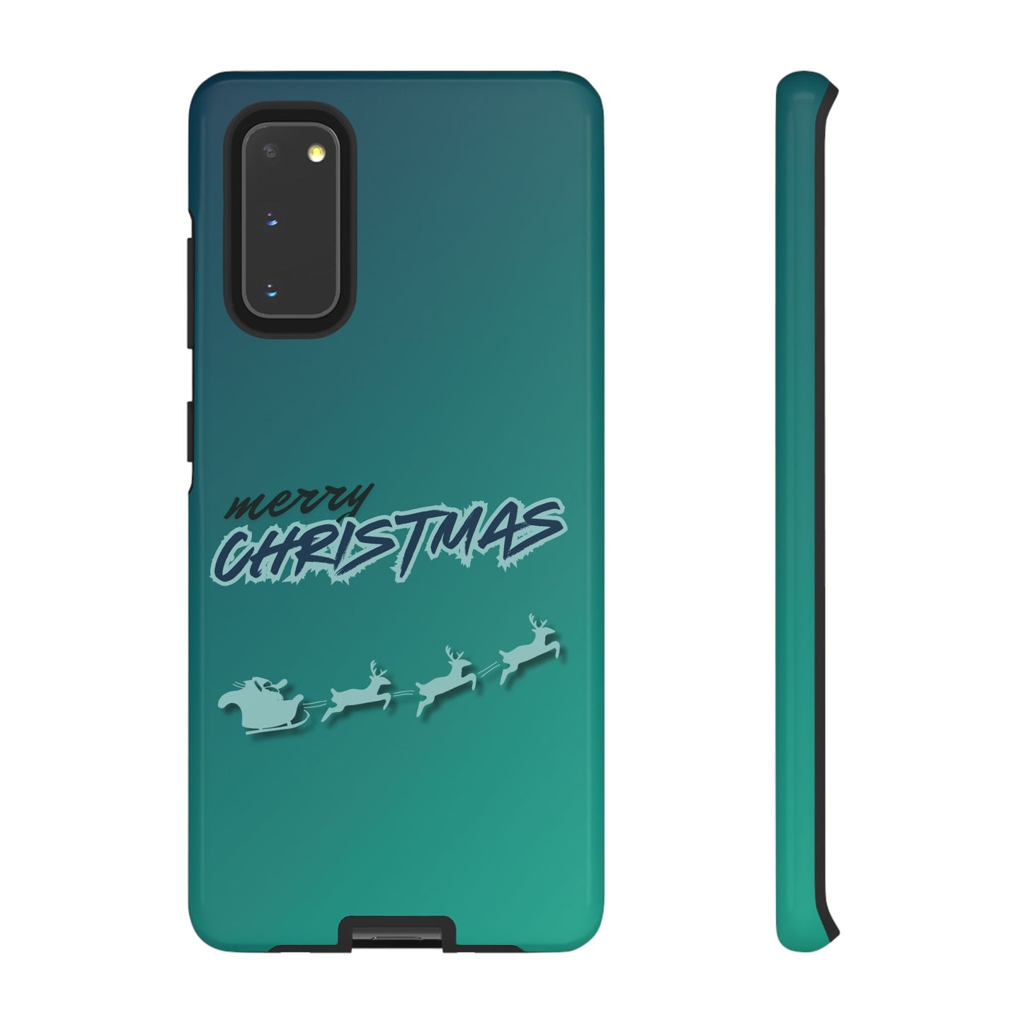 Phone Cases - Gradient Green Merry Christmas Design