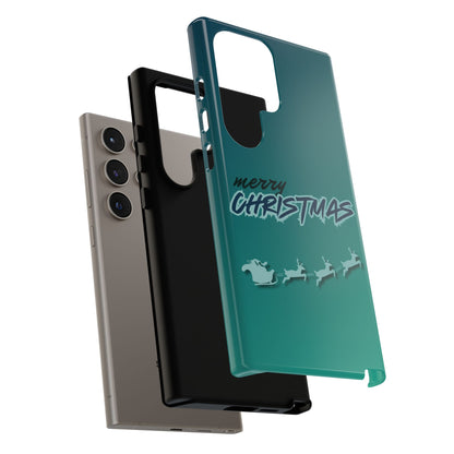 Phone Cases - Gradient Green Merry Christmas Design