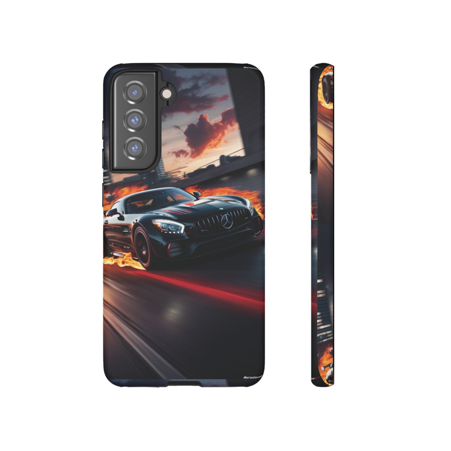 Phone Cases - Mercedes AMG in Urban Flames Design