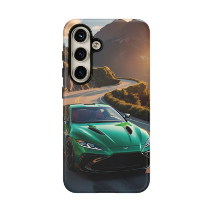 Phone Cases - Emerald Green Dream Car on Mountain Road Adventure Design