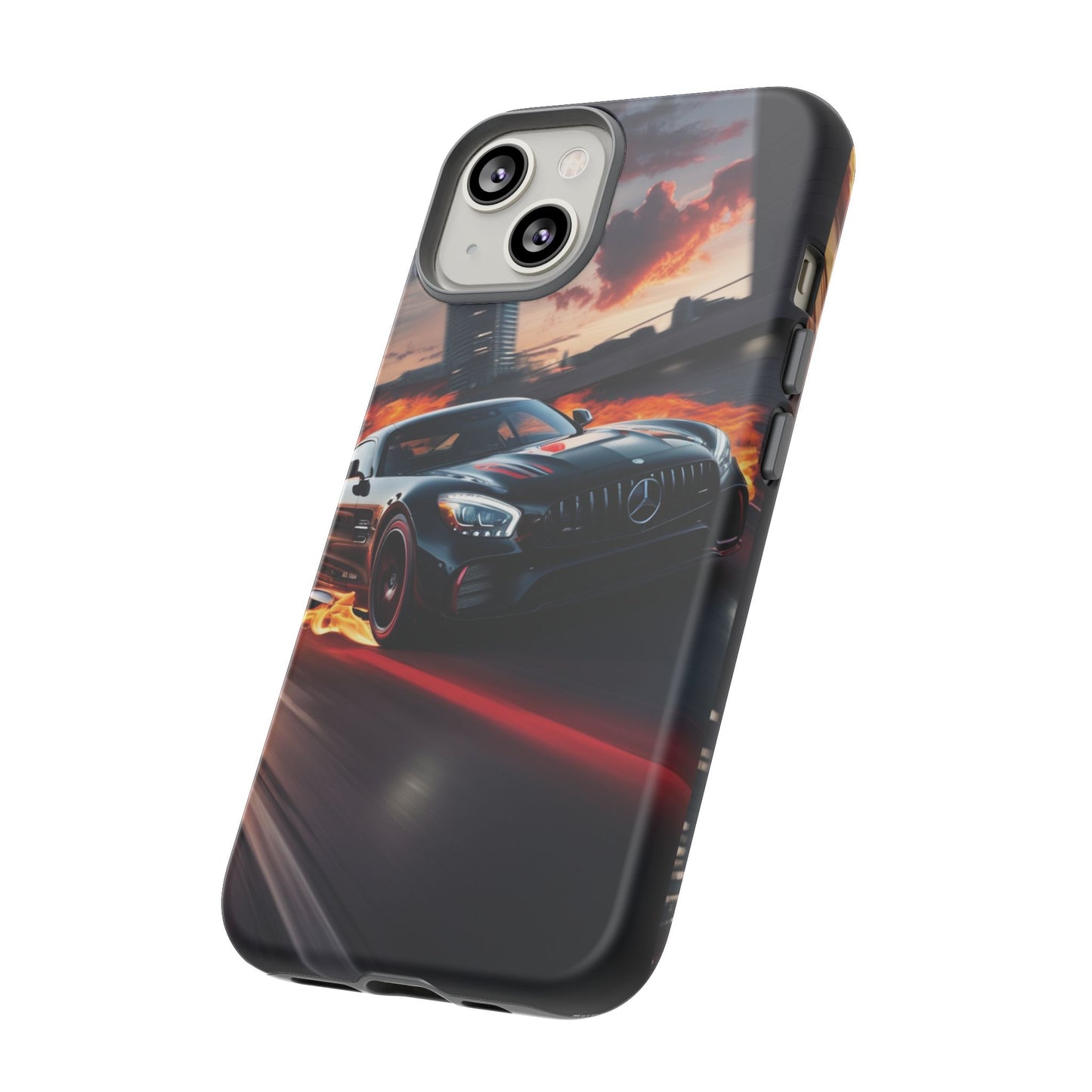 Phone Cases - Mercedes AMG in Urban Flames Design