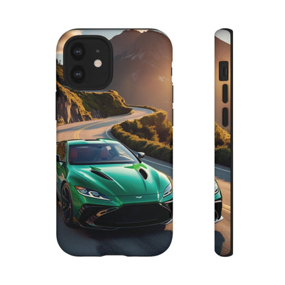 Phone Cases - Emerald Green Dream Car on Mountain Road Adventure Design