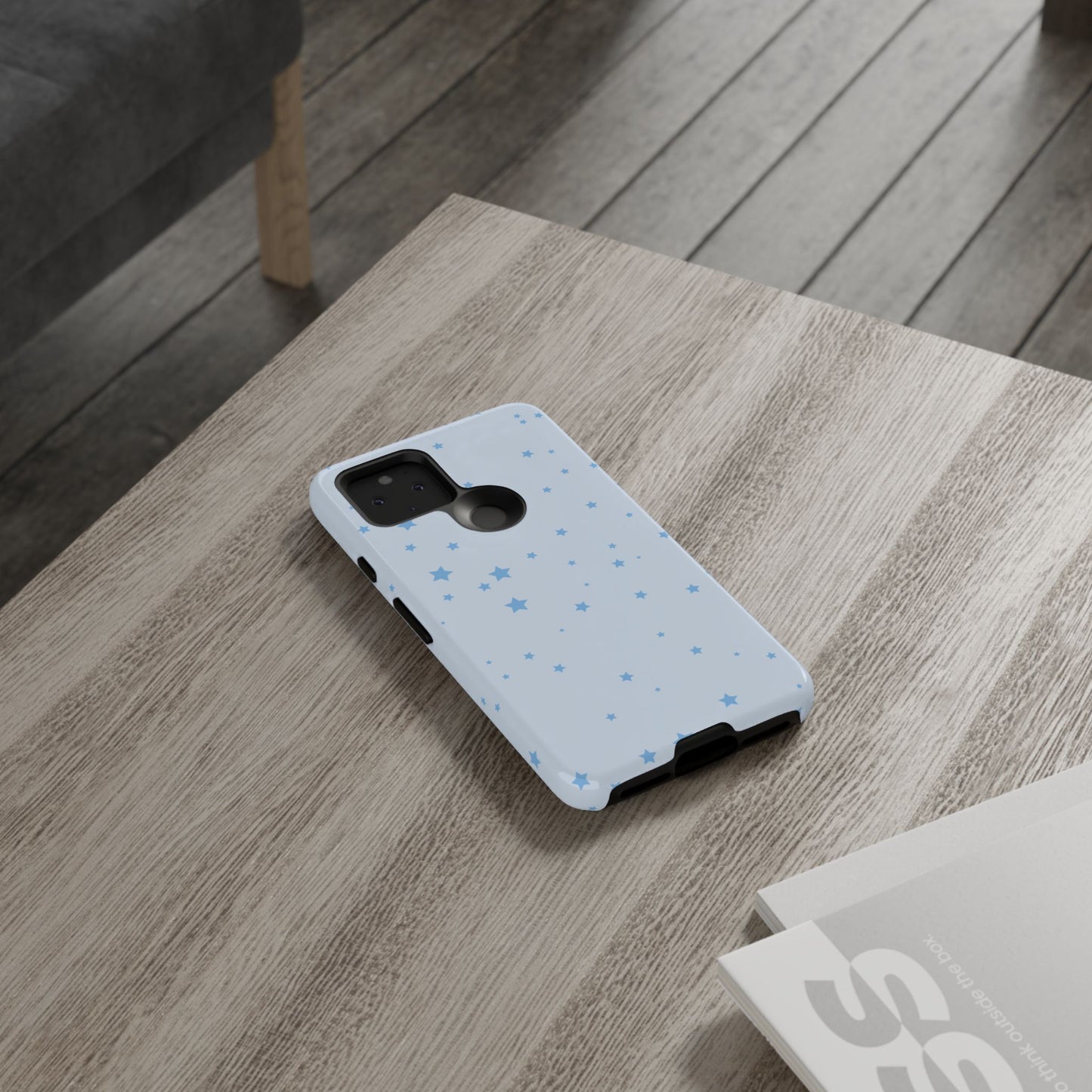 Phone Case - Blue Star in Light Blue Background Design