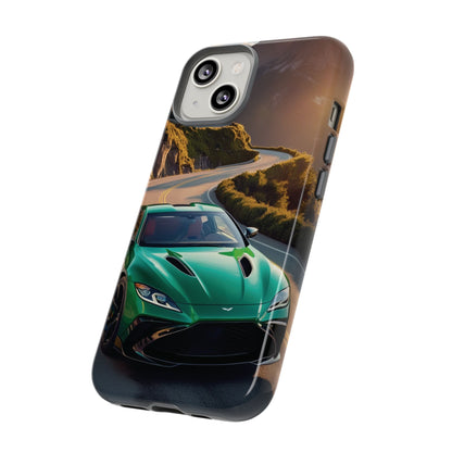 Phone Cases - Emerald Green Dream Car on Mountain Road Adventure Design