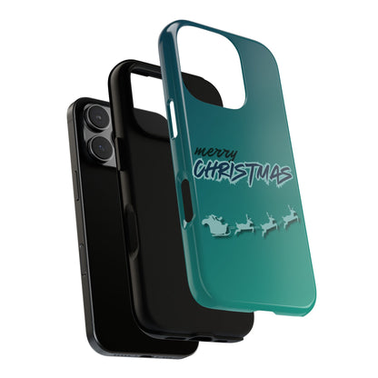 Phone Cases - Gradient Green Merry Christmas Design