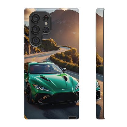 Phone Cases - Emerald Green Dream Car on Mountain Road Adventure Design