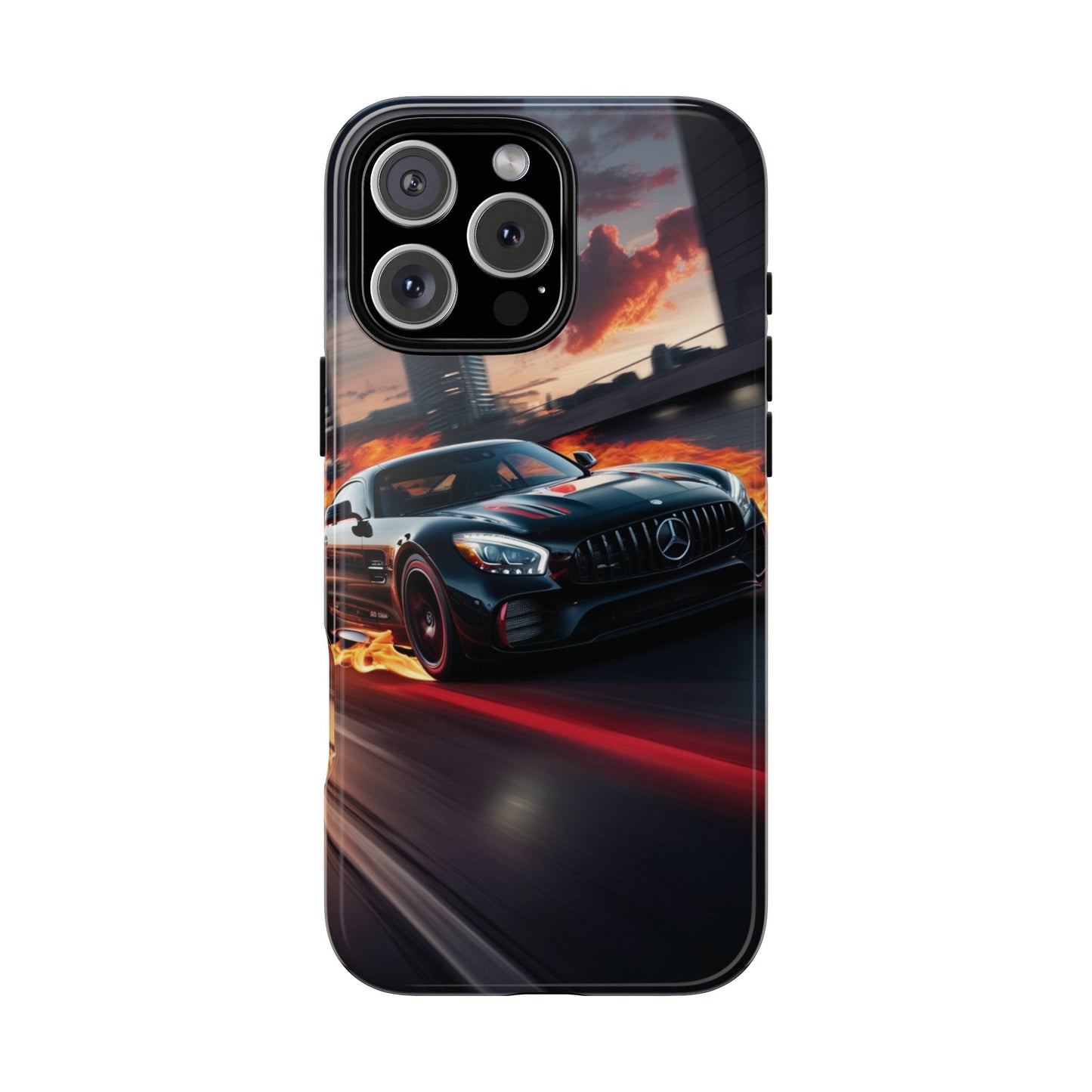 Phone Cases - Mercedes AMG in Urban Flames Design