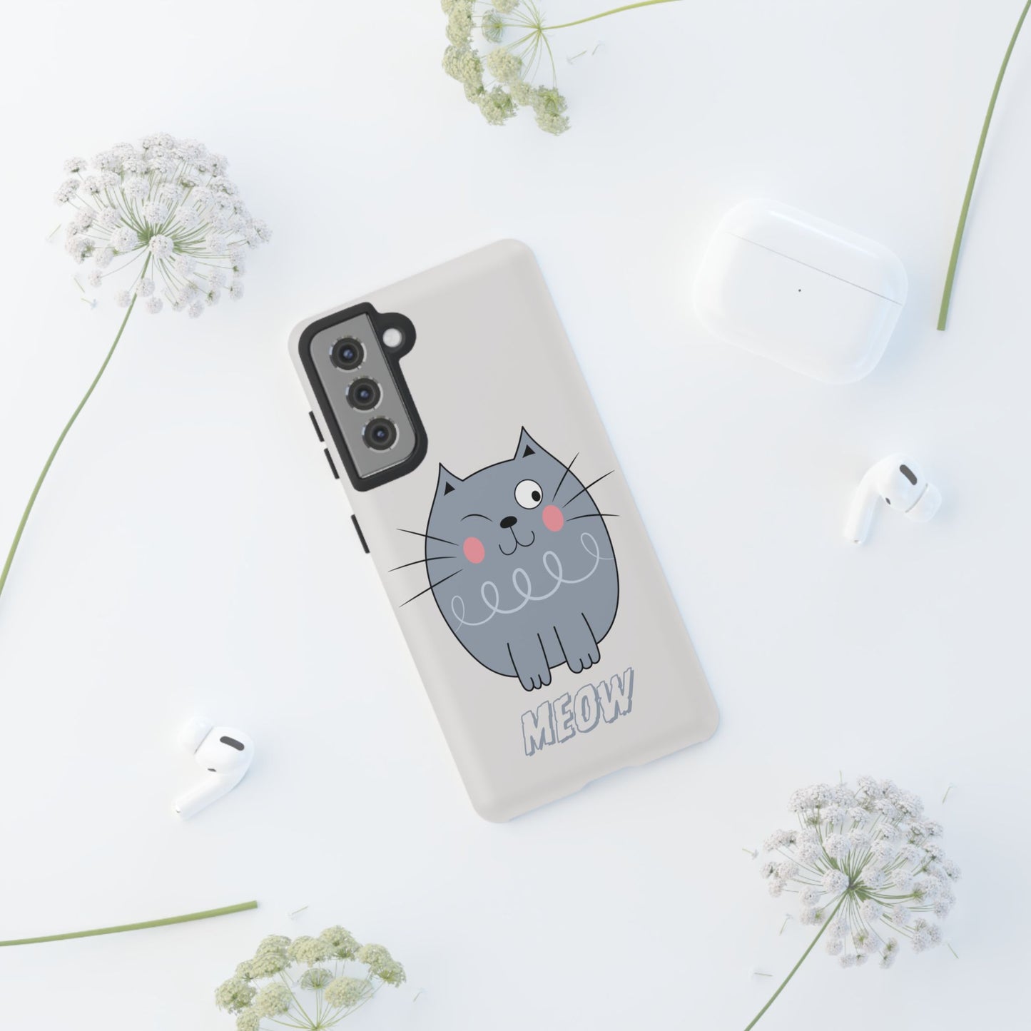 Phone Case - Tough Cat Meow Design