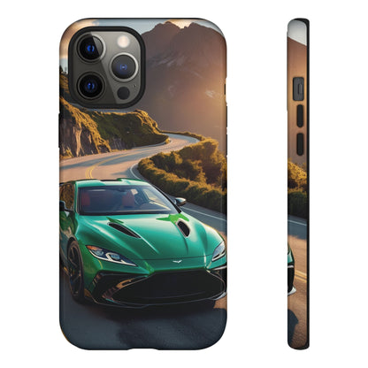 Phone Cases - Emerald Green Dream Car on Mountain Road Adventure Design