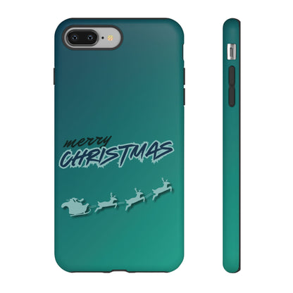 Phone Cases - Gradient Green Merry Christmas Design