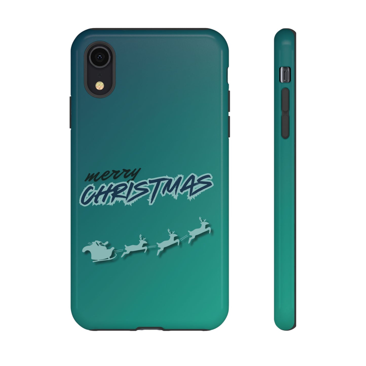 Phone Cases - Gradient Green Merry Christmas Design