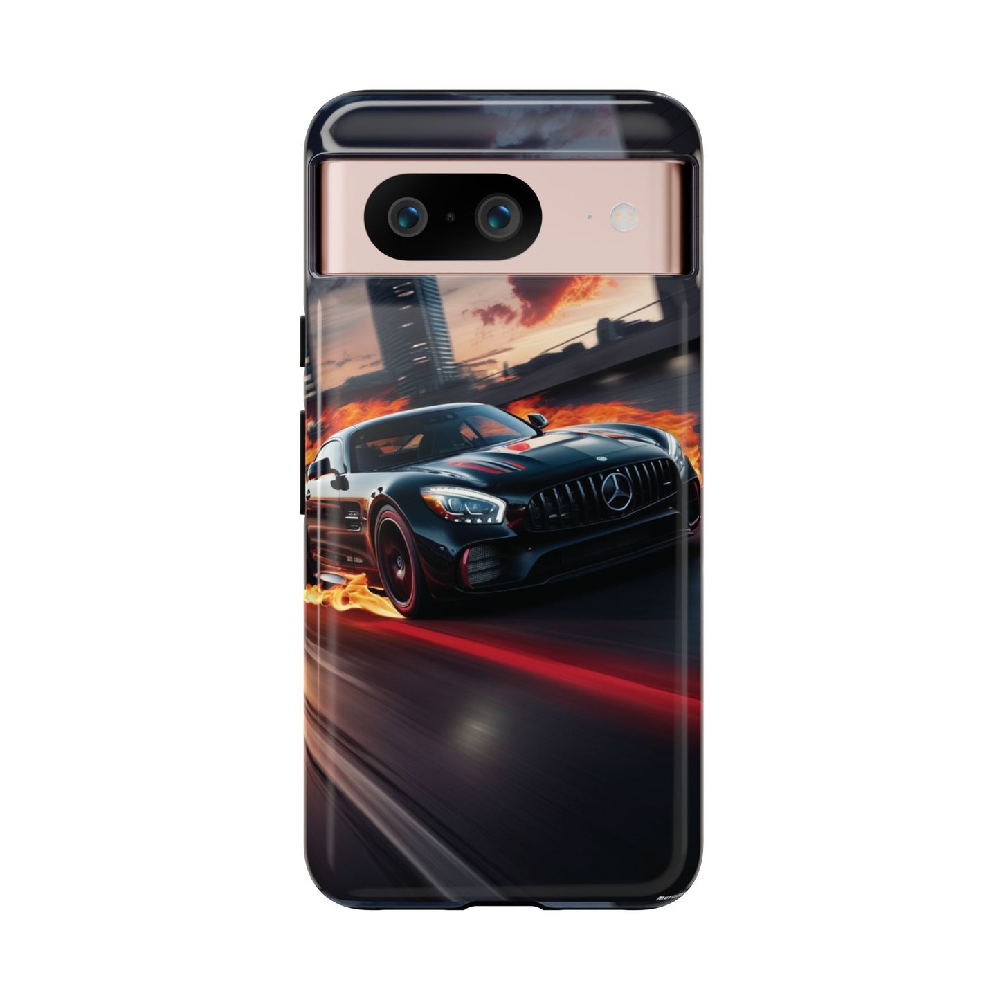 Phone Cases - Mercedes AMG in Urban Flames Design