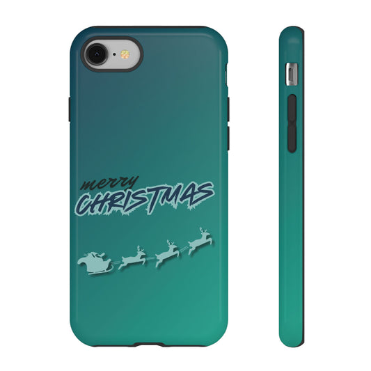 Phone Cases - Gradient Green Merry Christmas Design