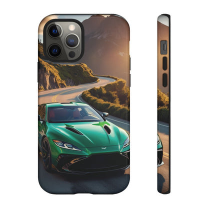 Phone Cases - Emerald Green Dream Car on Mountain Road Adventure Design