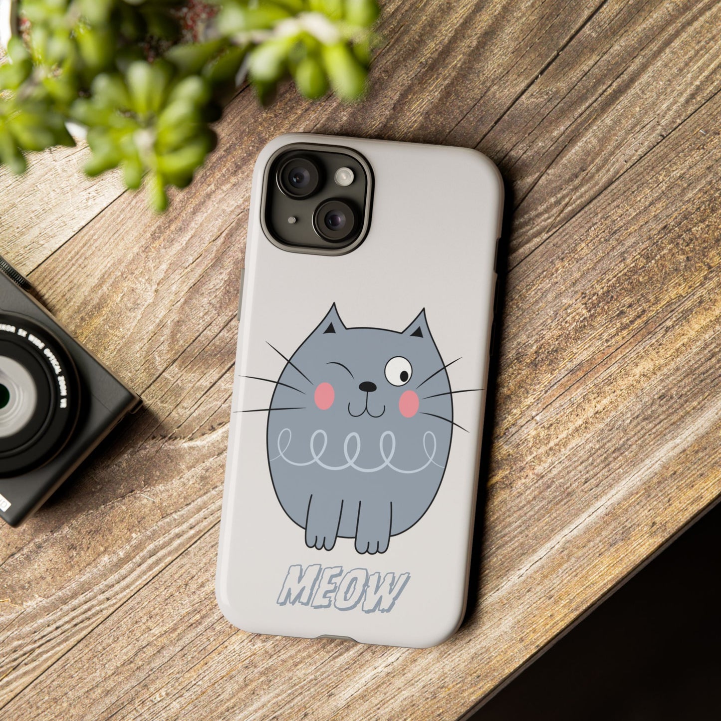 Phone Case - Tough Cat Meow Design