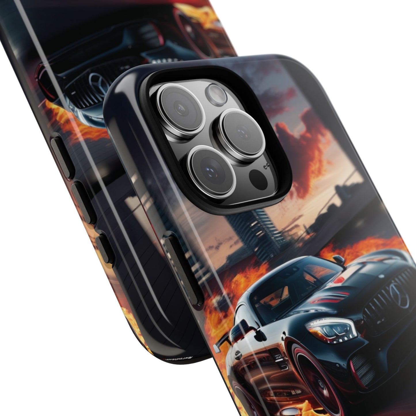 Phone Cases - Mercedes AMG in Urban Flames Design