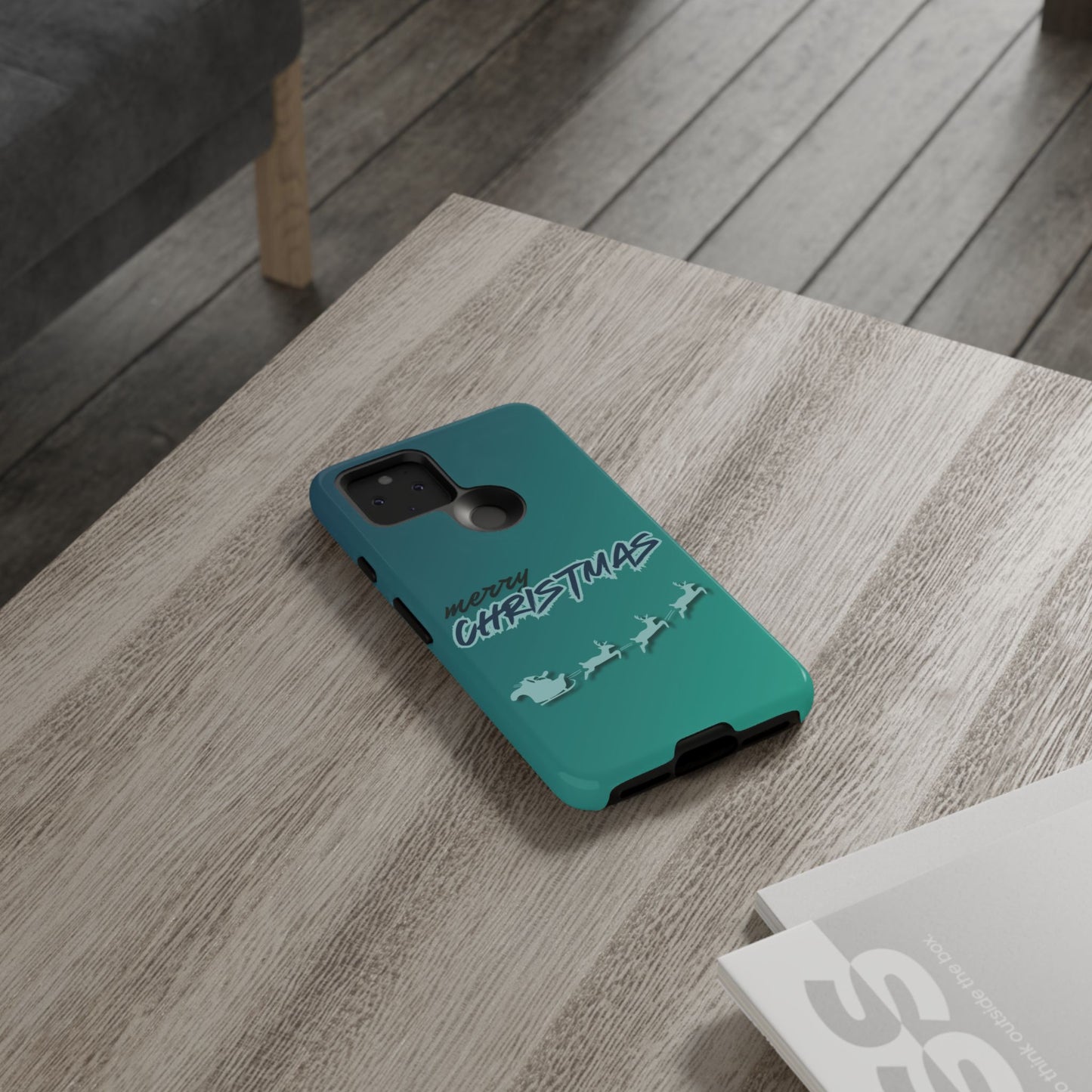 Phone Cases - Gradient Green Merry Christmas Design