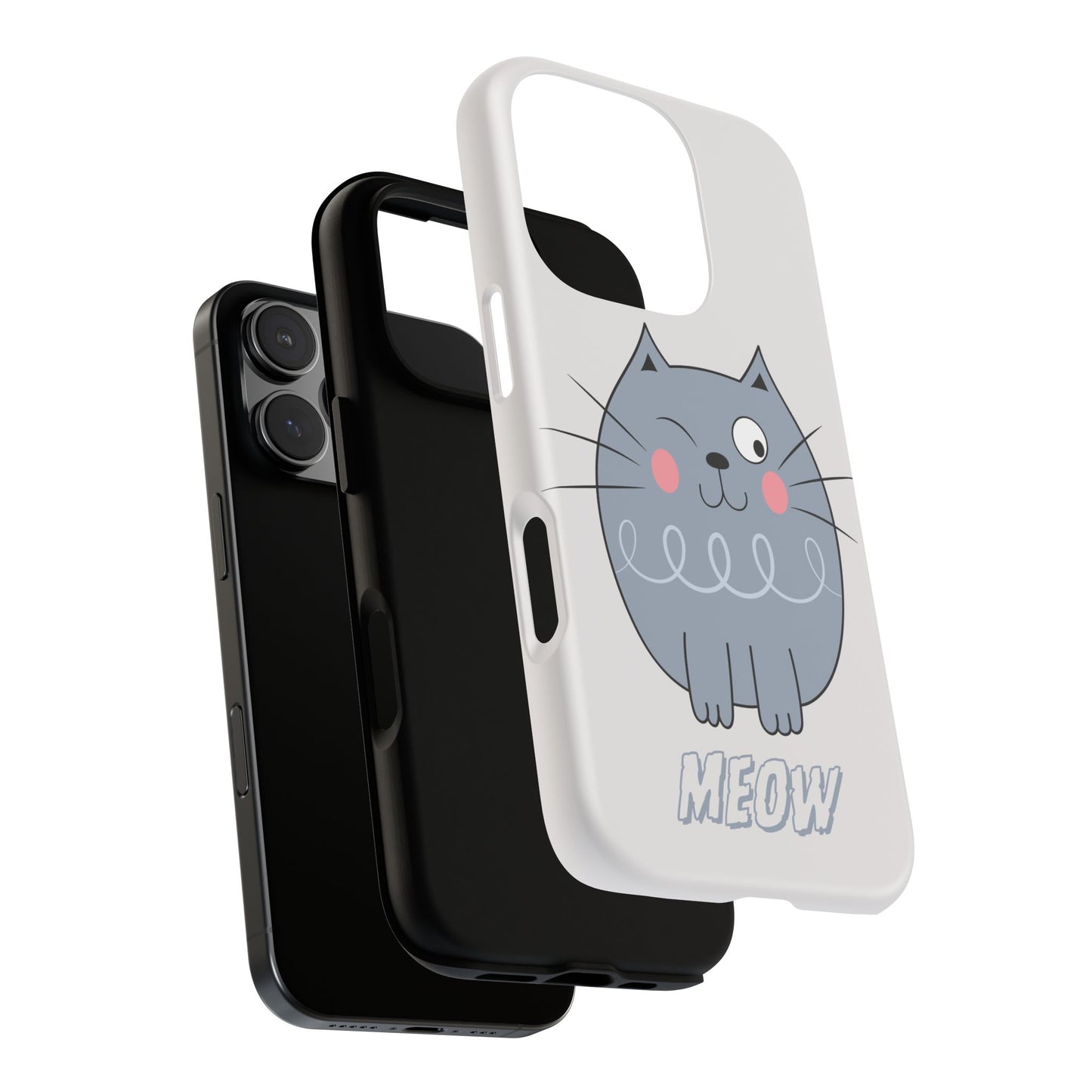 Phone Case - Tough Cat Meow Design