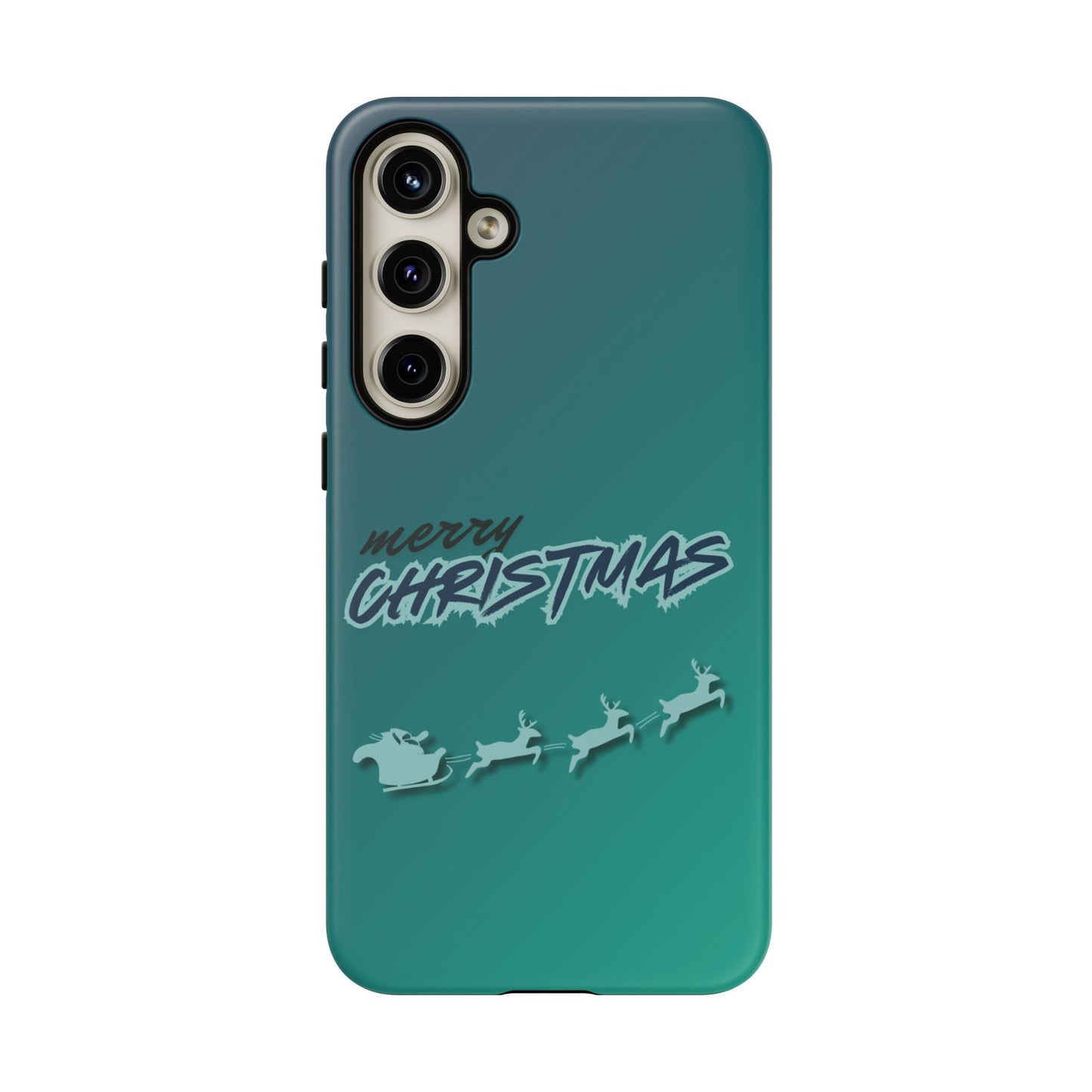 Phone Cases - Gradient Green Merry Christmas Design