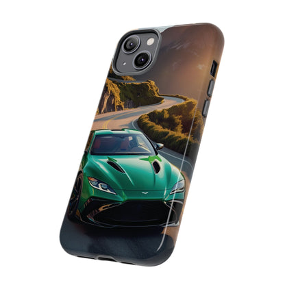 Phone Cases - Emerald Green Dream Car on Mountain Road Adventure Design