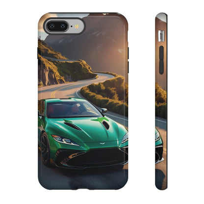 Phone Cases - Emerald Green Dream Car on Mountain Road Adventure Design