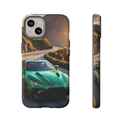 Phone Cases - Emerald Green Dream Car on Mountain Road Adventure Design