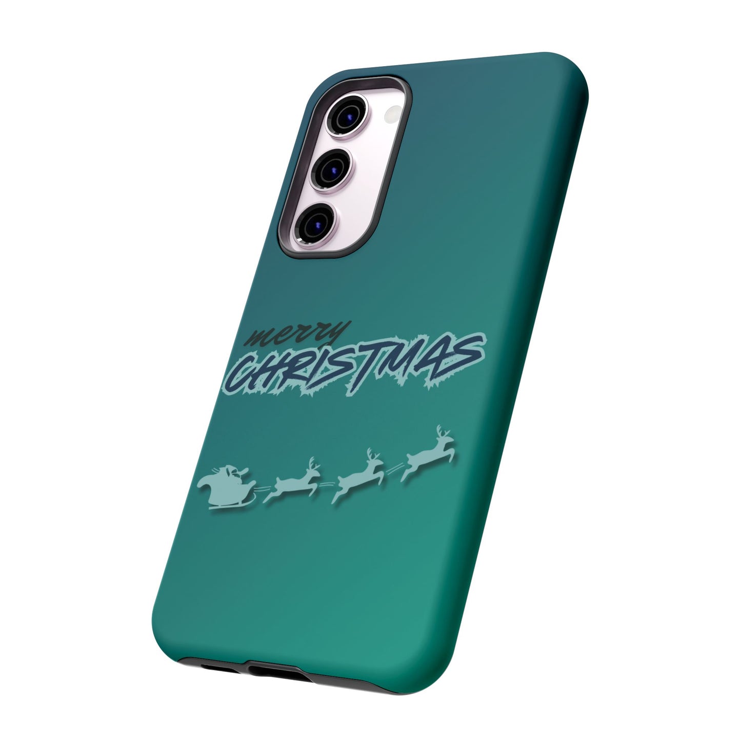 Phone Cases - Gradient Green Merry Christmas Design