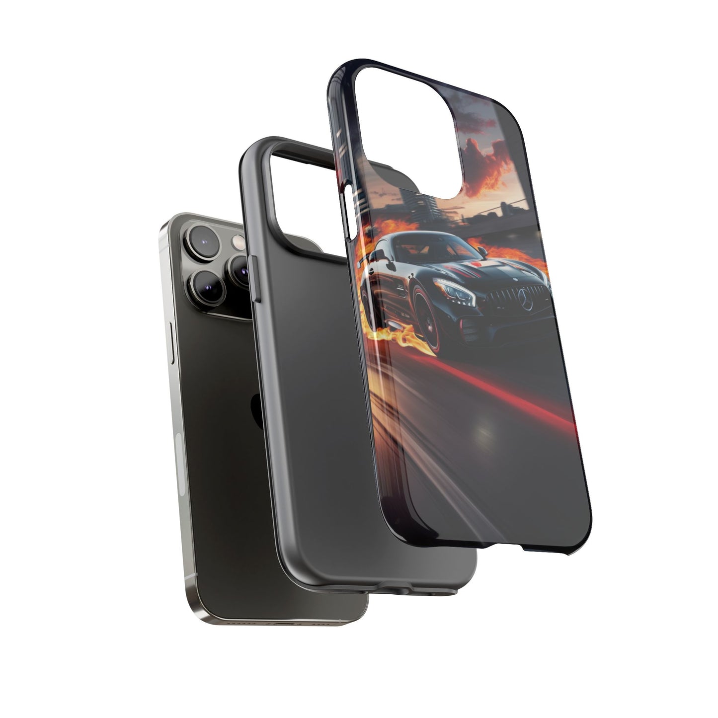 Phone Cases - Mercedes AMG in Urban Flames Design