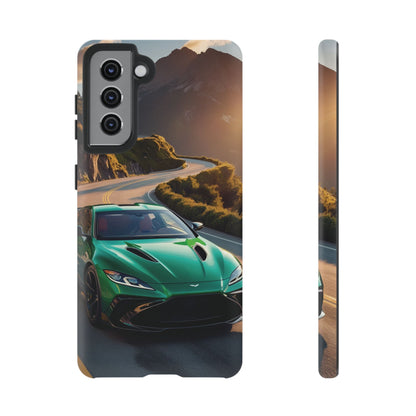 Phone Cases - Emerald Green Dream Car on Mountain Road Adventure Design