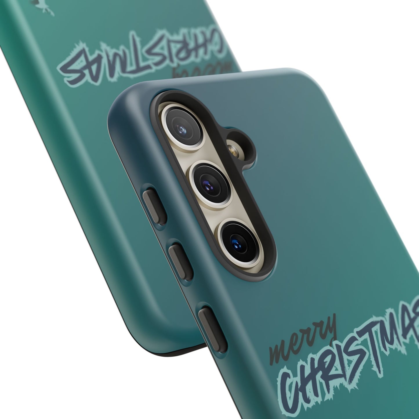 Phone Cases - Gradient Green Merry Christmas Design