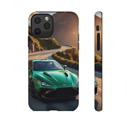 Phone Cases - Emerald Green Dream Car on Mountain Road Adventure Design