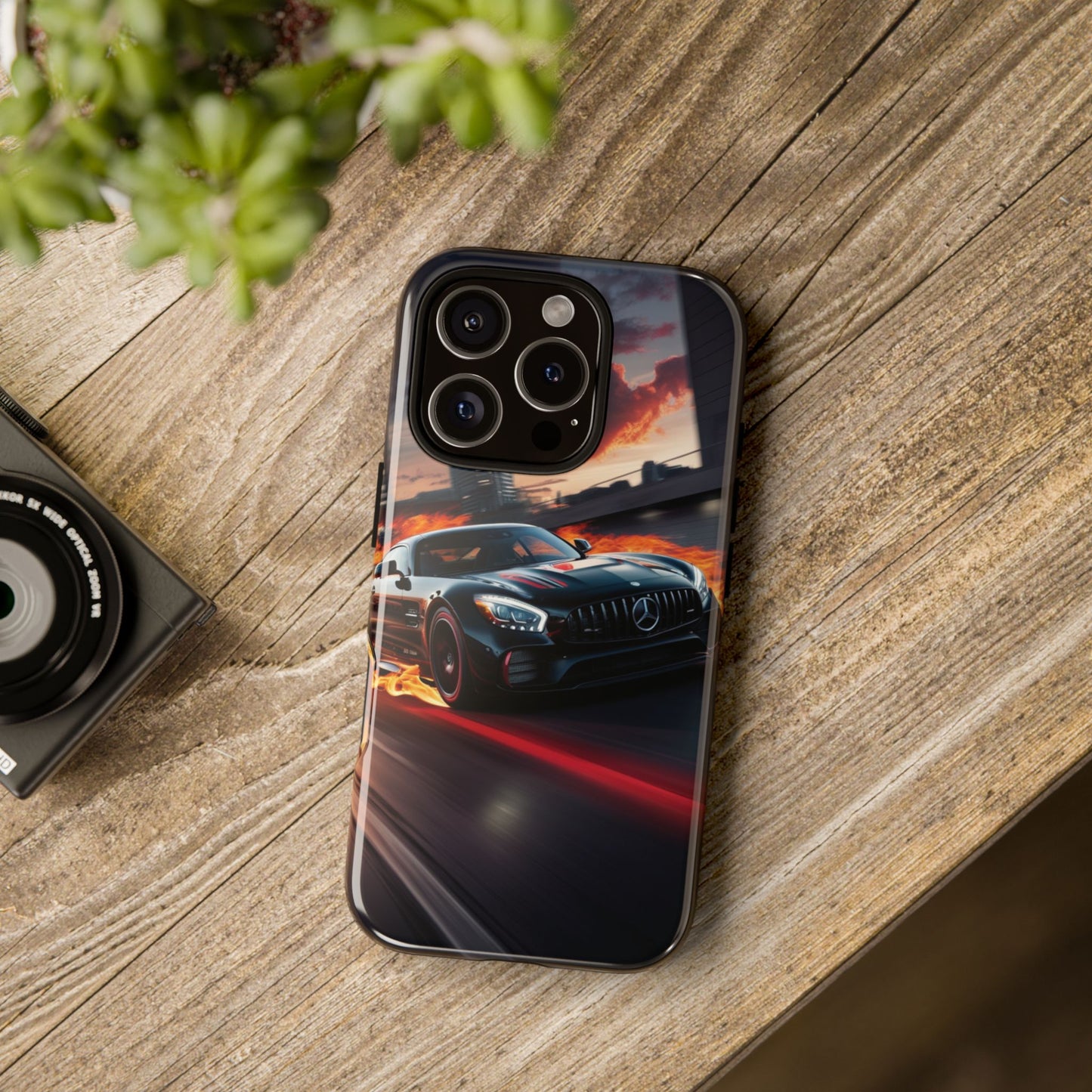 Phone Cases - Mercedes AMG in Urban Flames Design