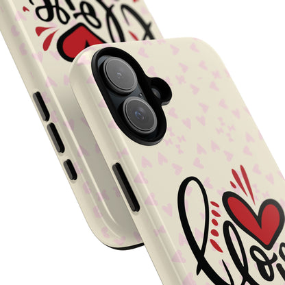 Phone Case Tough Cases with 'I Love You' Design