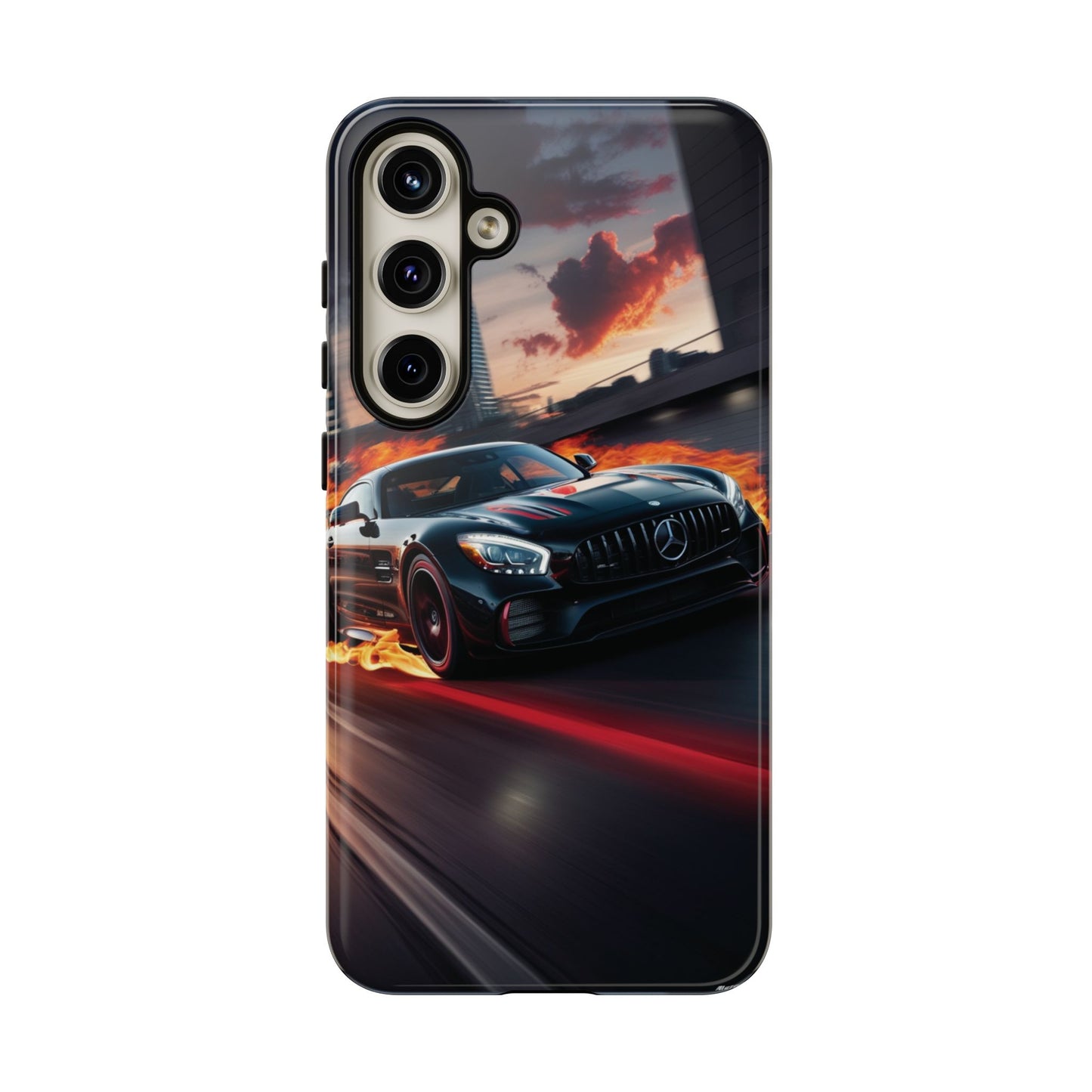 Phone Cases - Mercedes AMG in Urban Flames Design