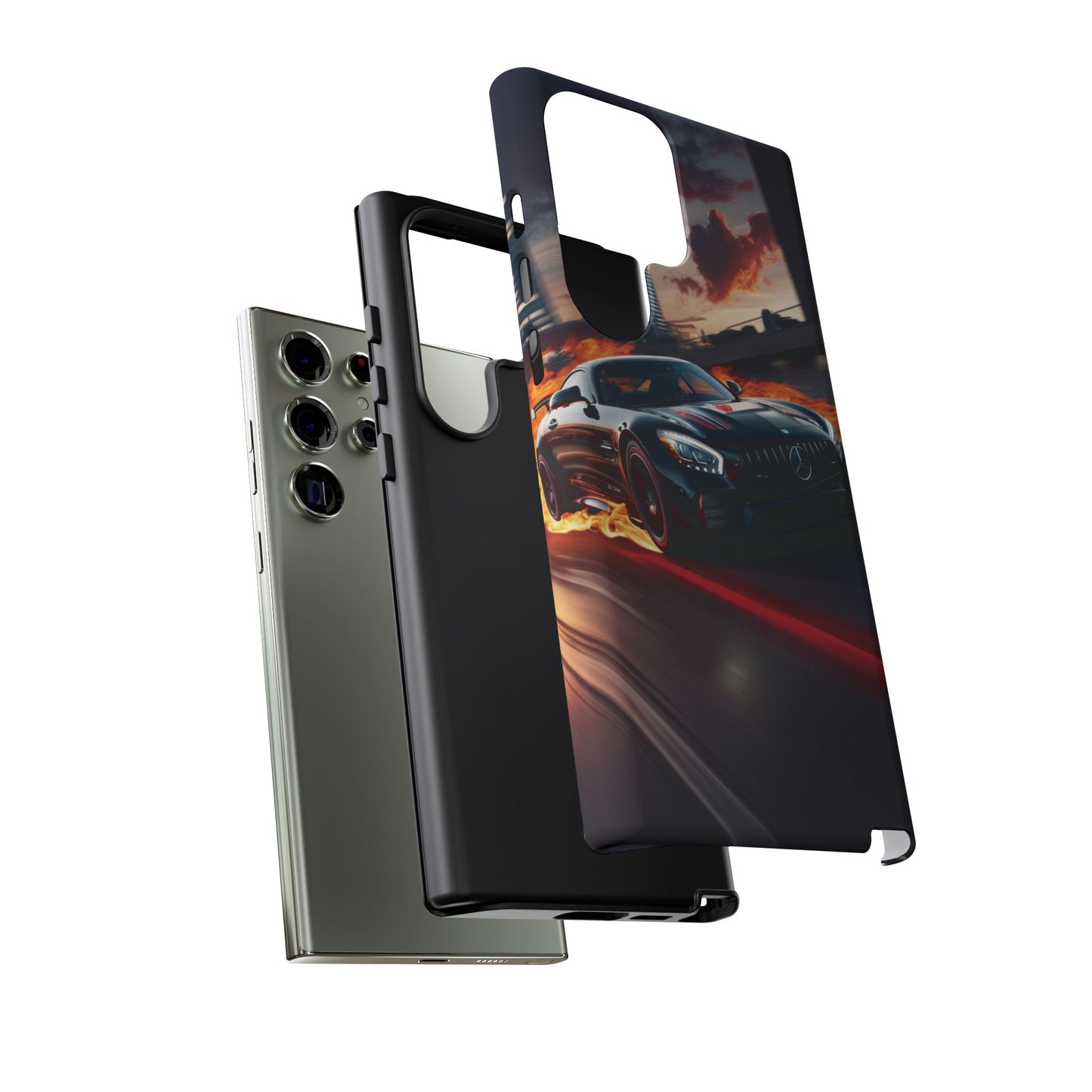 Phone Cases - Mercedes AMG in Urban Flames Design