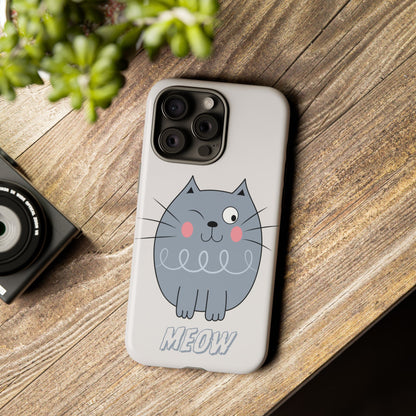 Phone Case - Tough Cat Meow Design