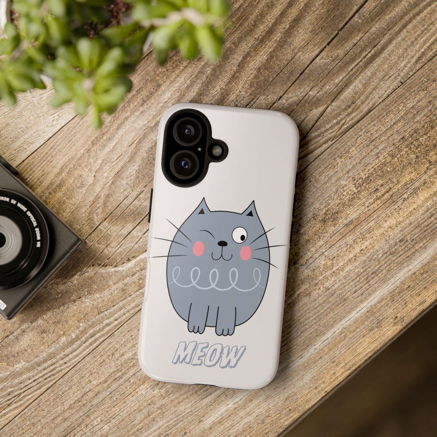 Phone Case - Tough Cat Meow Design