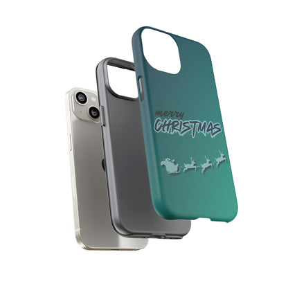 Phone Cases - Gradient Green Merry Christmas Design