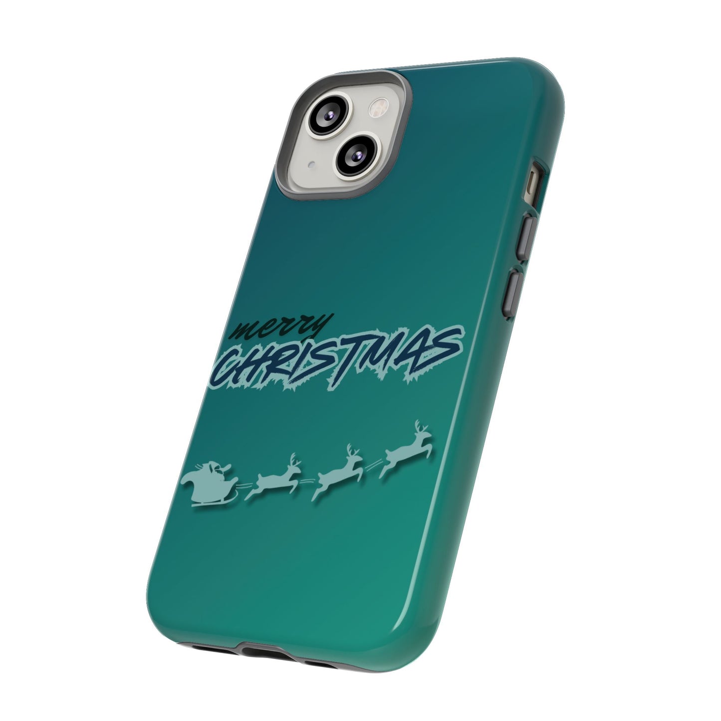 Phone Cases - Gradient Green Merry Christmas Design