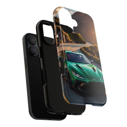 Phone Cases - Emerald Green Dream Car on Mountain Road Adventure Design