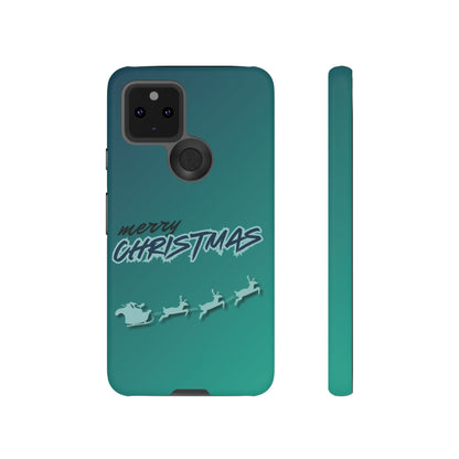 Phone Cases - Gradient Green Merry Christmas Design