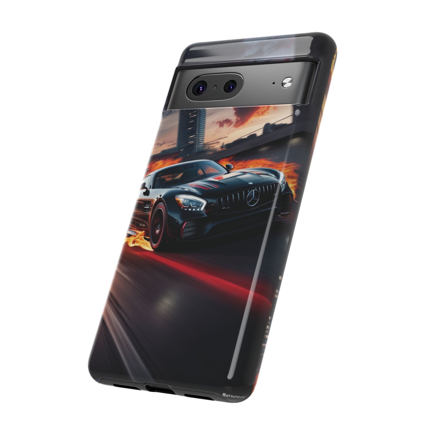 Phone Cases - Mercedes AMG in Urban Flames Design