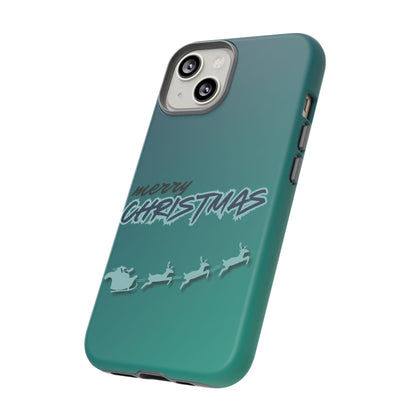 Phone Cases - Gradient Green Merry Christmas Design