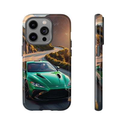 Phone Cases - Emerald Green Dream Car on Mountain Road Adventure Design