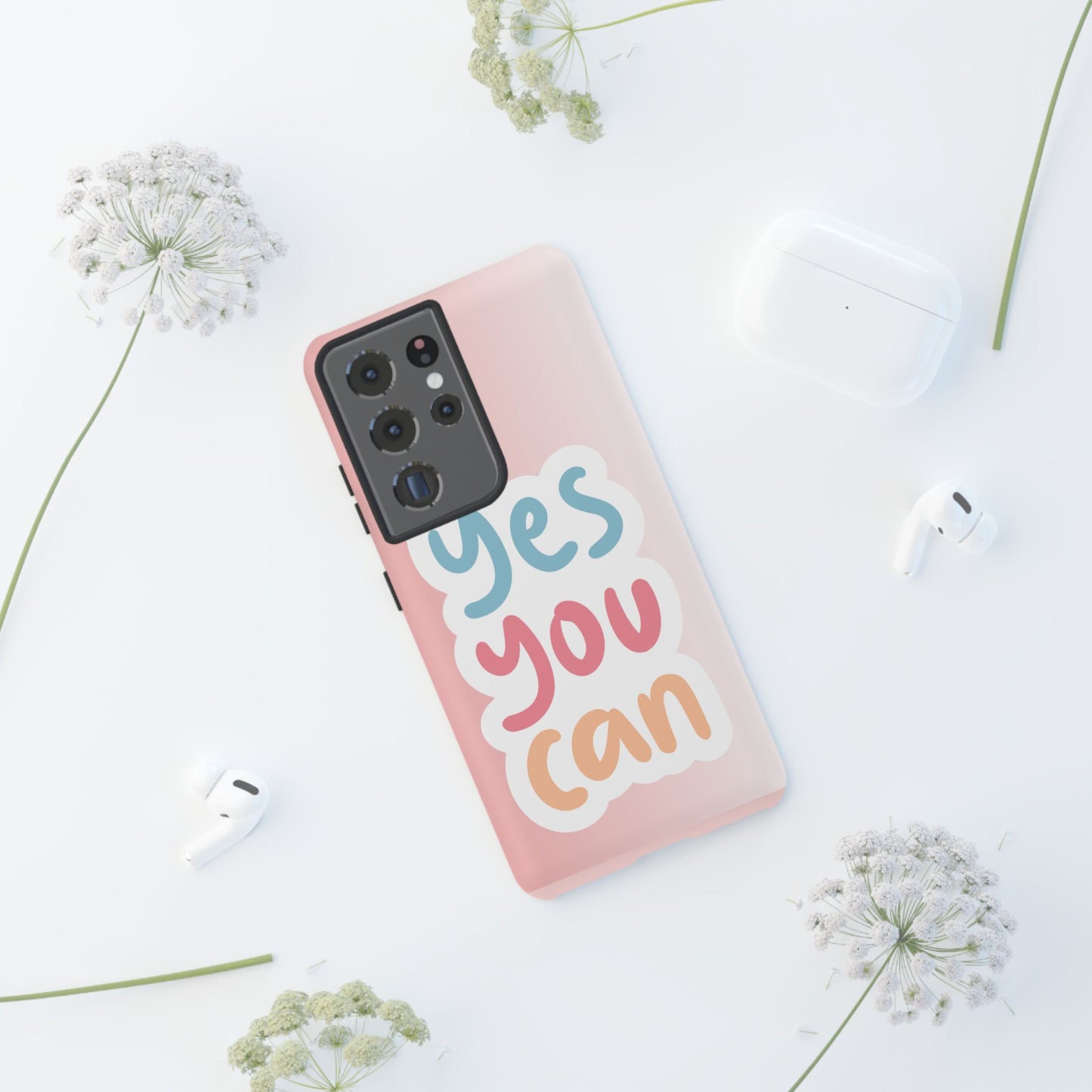 Phone Case - 'Yes You Can' Pink Tough Case