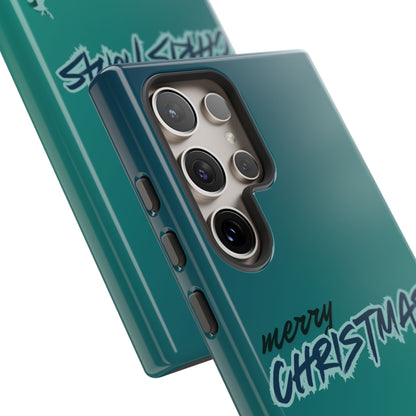 Phone Cases - Gradient Green Merry Christmas Design