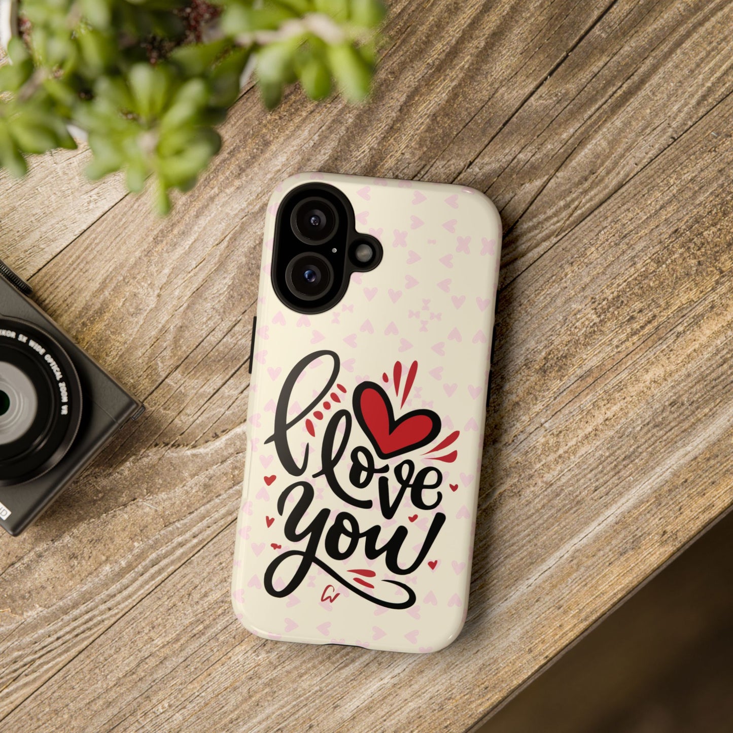 Phone Case Tough Cases with 'I Love You' Design